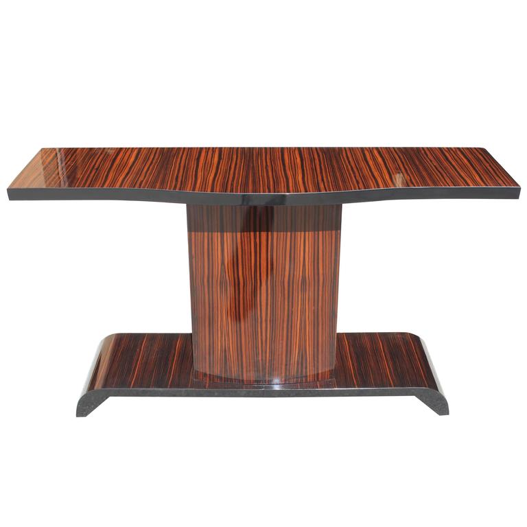 Sculptural art deco coffee table in macassar ebony for sale