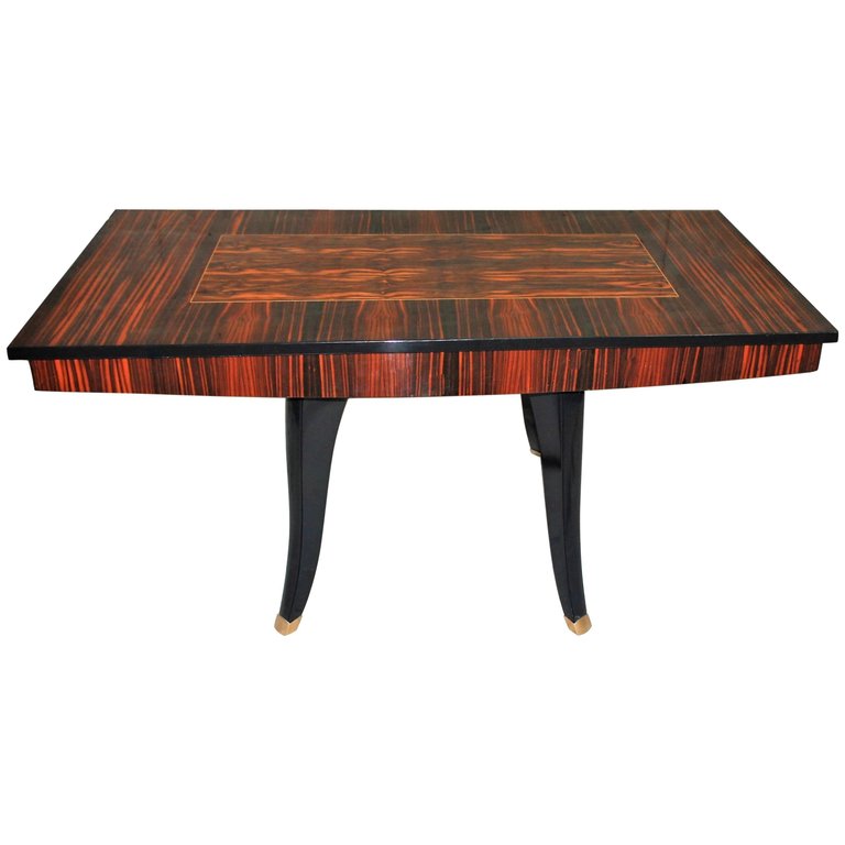 Monumental French Art Deco Macassar Centre Table Or Dining Prev