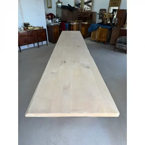 19th Century French Bleached Solid Walnut Monastery Trestle Dining Table or Farm Table 18feet Long